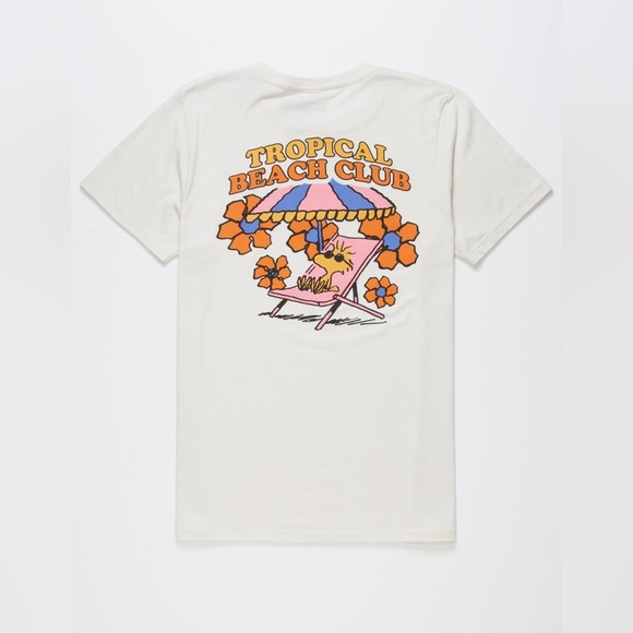 Peanuts Snoopy 100% Cotton Tropical Beach Club T-Shirt - Picture 3 of 13